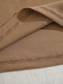 INAWLY Mountain & Letter Graphic Tank Top & Drawstring Waist Shorts - Brown - View 3