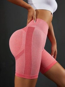 Yoga Basic Quần Shorts Thể thao Nữ màu trơn - Màu Hồng  Dưa hấu - Xem 4