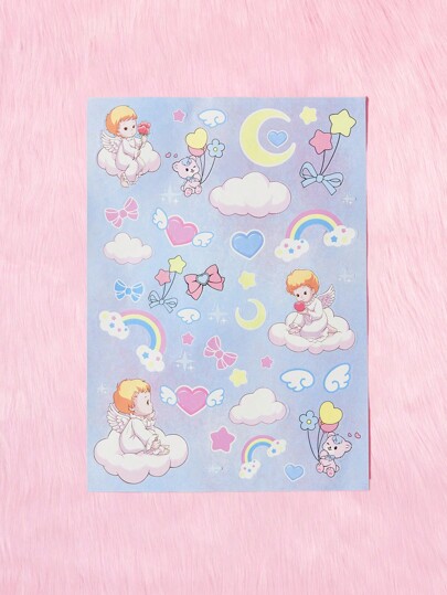 Kawaii 1pc Cartoon Graphic Sticker,Cute Self-adhesive Assorted Sticker