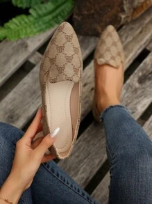 Giày đế bằng mũi nhọn nơ ngọt ngào thời trang cỡ lớn 36-45, giày lười nhẹ thoải mái, kiểu dáng đa dạng, cho mùa xuân, hè, thu - Nhiều màu - Xem 2