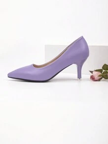 Women's Fashionable Pointed Toe High Heel Pumps - Purple - View 4