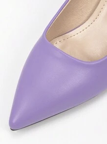 Women's Fashionable Pointed Toe High Heel Pumps - Purple - View 6