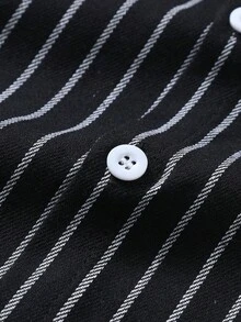 Manfinity Homme Bộ hai mảnh Nam Dây kéo Nút phía trước Sọc Giải trí - Đen và trắng - Xem 4