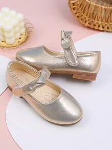 Trang trí nơ kim loại cho bé gái Tiệc dây buộc móc và vòng Mary Jane Căn hộ ngoài trời - Vàng - Xem 2