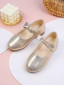 Trang trí nơ kim loại cho bé gái Tiệc dây buộc móc và vòng Mary Jane Căn hộ ngoài trời - Vàng - Xem 4