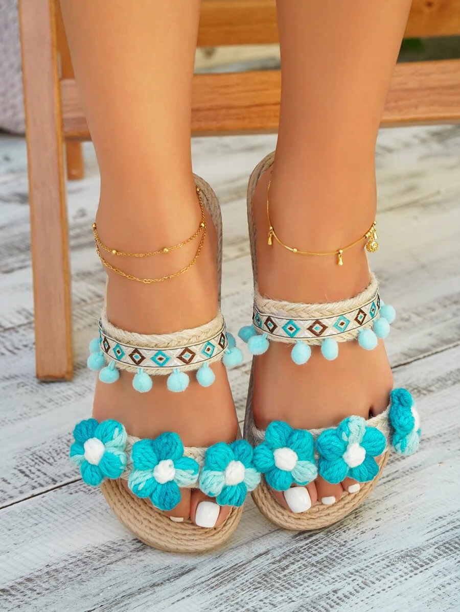 Dép bệt Nữ - Màu xanh lam - Xem 1