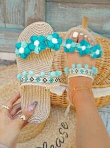Dép bệt Nữ - Màu xanh lam - Xem 5