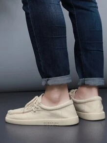 男士防滑耐磨橡胶底粘合软底休闲帆布鞋