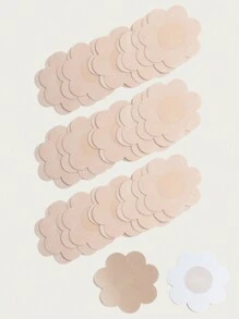 15pairs Solid Floral Shaped Nipple Cover - Apricot - View 1