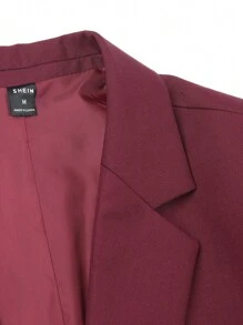 Manfinity Mode Nam 1 Miếng Cổ áo Nút đơn Áo vest & 1 Miếng Quần tây - Màu Đỏ Sâu - Xem 5