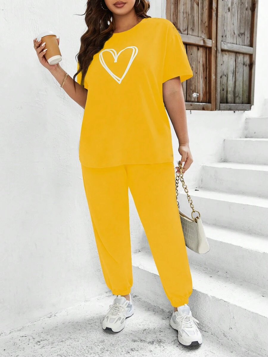 Calvaya Bộ thời trang Plus Size Tim Giải trí - Màu vàng - Xem 1