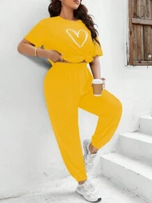 Calvaya Bộ thời trang Plus Size Tim Giải trí - Màu vàng - Xem 5