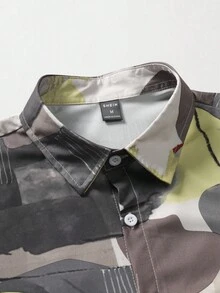 Manfinity RSRT 男士圖案印花襯衫不帶T恤 - 彩色 - 查看 5