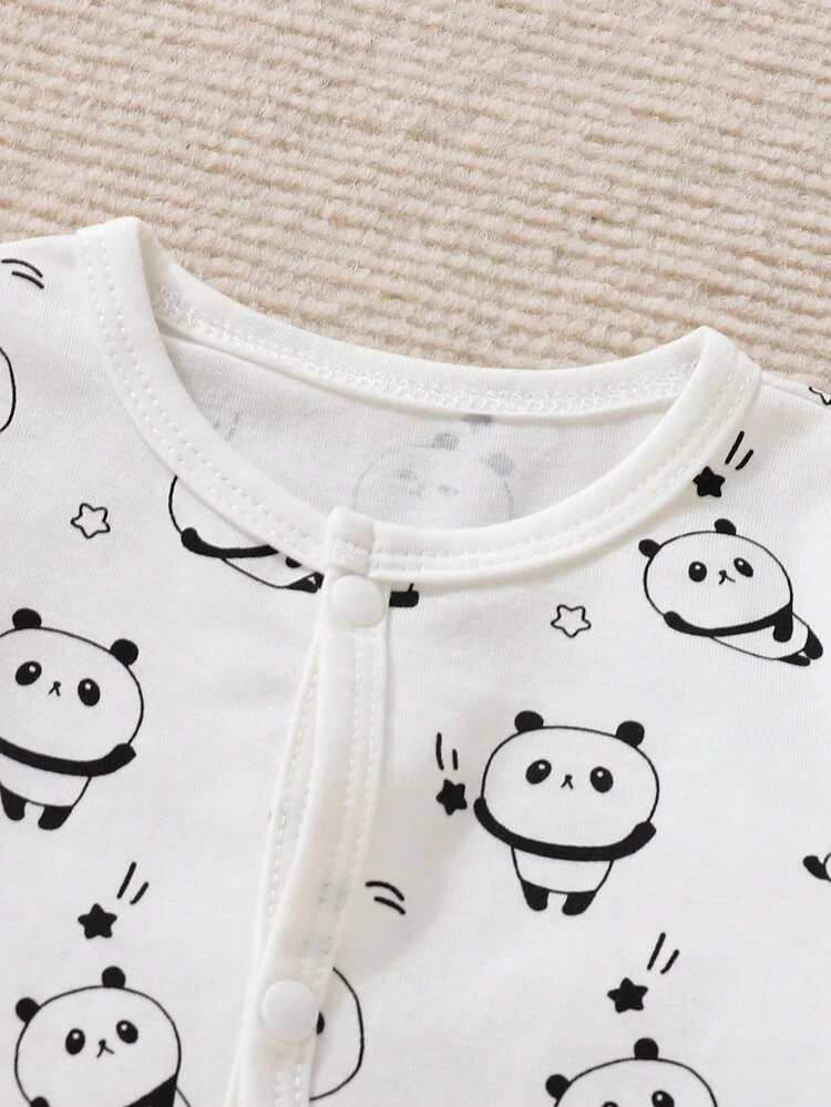 כפתורים קדמיים מצויר מכתב פיג'מות לתינוקות - ריבוי צבעים - ראה 3