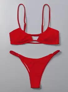 SHEIN Swim Casual Solid Color Bikini Swimwear Summer