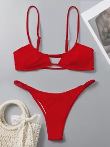 SHEIN Swim Casual Solid Color Bikini Swimwear Summer