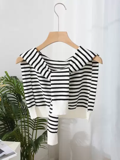 DAZY Striped Knit Shawl