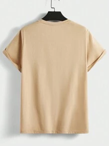 Manfinity RebelGame 男士棉小熊印花T恤 - 卡其色 - 查看 2