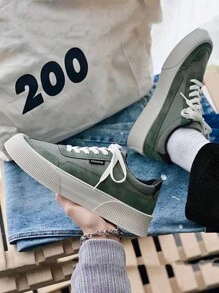 Giày thể thao nam Khối Màu Ren lên - xanh quân đội - Xem 1