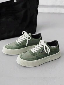 Giày thể thao nam Khối Màu Ren lên - xanh quân đội - Xem 3