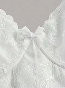 ROMWE Kawaii Contrast Lace Cami Top - White - View 3