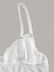 ROMWE Kawaii Contrast Lace Cami Top - White - View 4