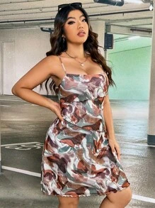 SHEIN EZwear Hơn In bướm Váy Dây - Nhiều màu - Xem 3