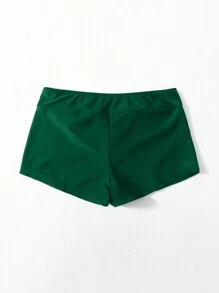 素色比基尼短褲 - 墨綠色 - 查看 2