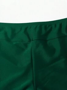 素色比基尼短褲 - 墨綠色 - 查看 3