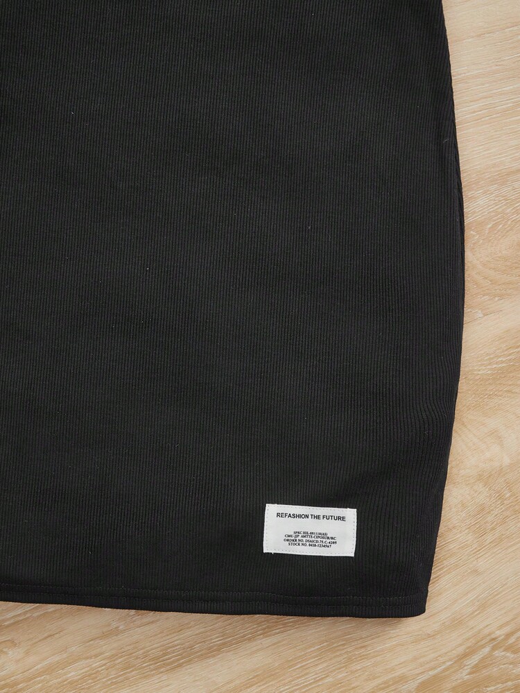 SHEIN 青少年女孩格紋印花襯衫&吊帶連衣裙 - 黑與白 - 查看 4