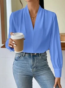 Firerie 素色V領襯衫