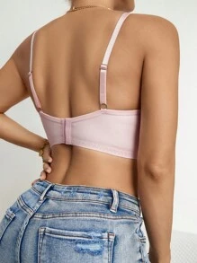 Solid Wireless Bra - Baby Pink - View 2