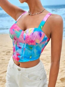 Soleia Top de tirantes bustier con estampado floral - Multicolor - Ver 4