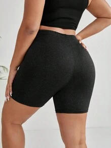 SHEIN EZwear Quần lót kích thước lớn màu trơn Giải trí - màu đen - Xem 4