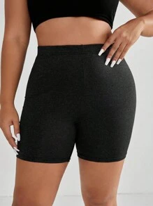 SHEIN EZwear Quần lót kích thước lớn màu trơn Giải trí - màu đen - Xem 5