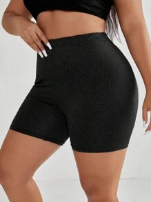 SHEIN EZwear Quần lót kích thước lớn màu trơn Giải trí - màu đen - Xem 6