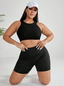 SHEIN EZwear Quần lót kích thước lớn màu trơn Giải trí - màu đen - Xem 7