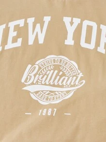 SHEIN 青少年女孩字母圖案T恤和運動褲 - 彩色 - 查看 3