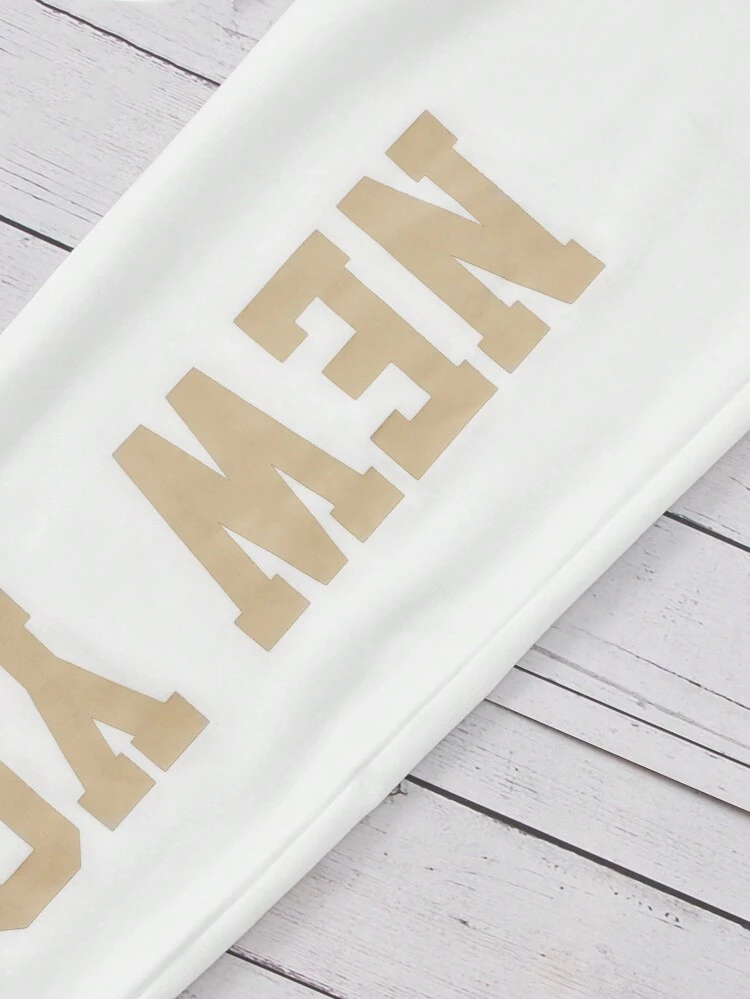 Teen Girls Letter Graphic Tee & Sweatpants