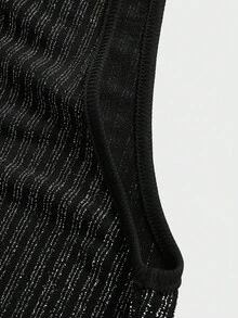Manfinity AFTRDRK Men Mock Neck Ribbed Knit Tank Top - Black - View 7