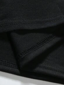 Hemo, Men's Letter Print Round Neck Short Sleeve Casual Regular T-Shirt - Black - View 4