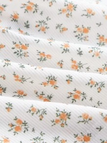 SHEIN EZwear 碎花掛脖上衣 - 橘色 - 查看 4