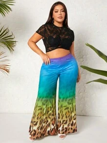 SHEIN SXY Talla grande Top girante delantero crop con encaje sin sujetador