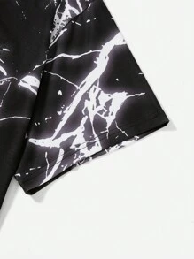 SHEIN Coolane 大碼字母和老鷹印花落肩T恤 - 黑色 - 查看 4