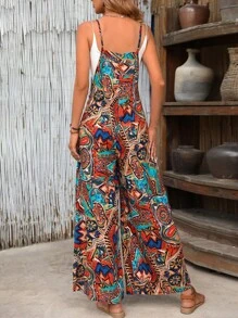 Breezaya Allover Print Wide Leg Cami Jumpsuit - Multicolor - View 2