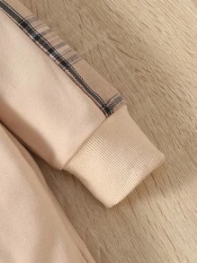 SHEIN 男嬰秋天和冬天可愛小熊刺繡連身褲 - 卡其色 - 查看 4