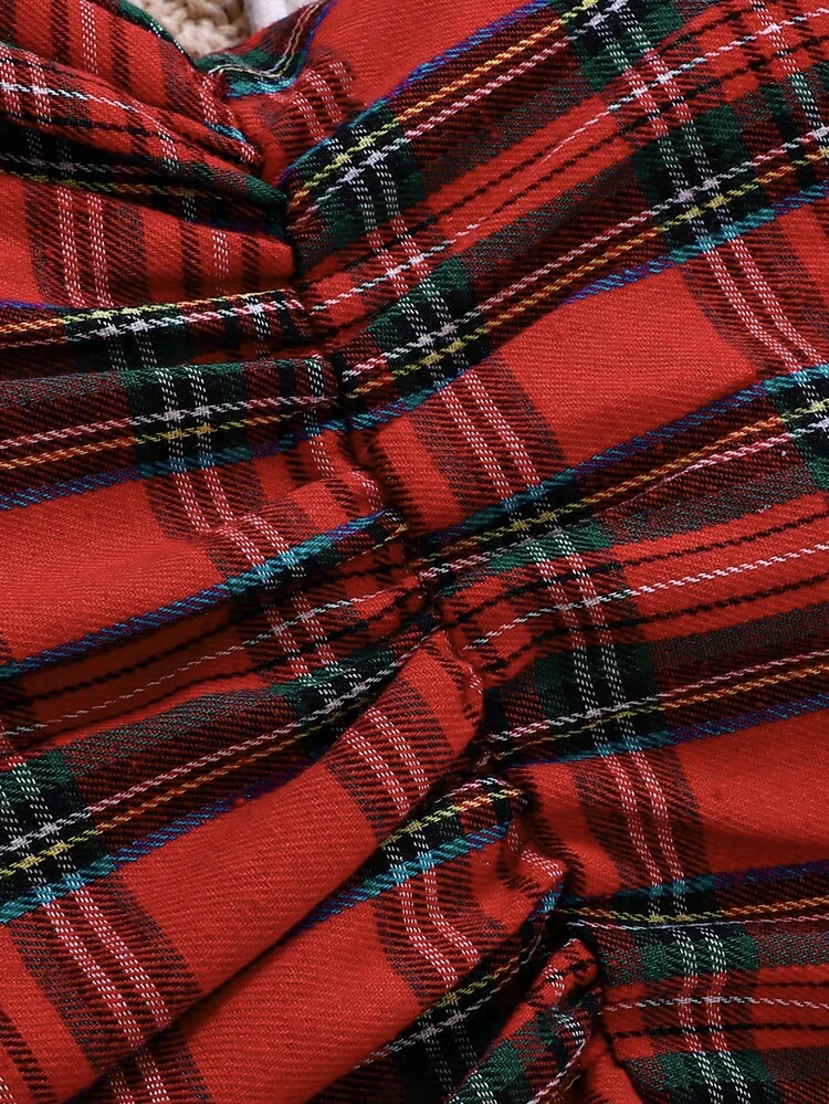 Baby Girl Tartan Print Dress & Bow Front Jacket