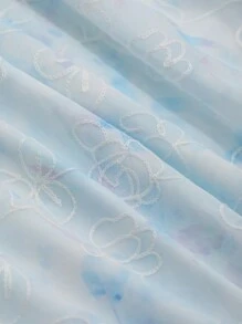 DAZY Đầm Vắt Buộc lại Hoa Tất cả trên in Thanh lịch - Màu xanh lam - Xem 7