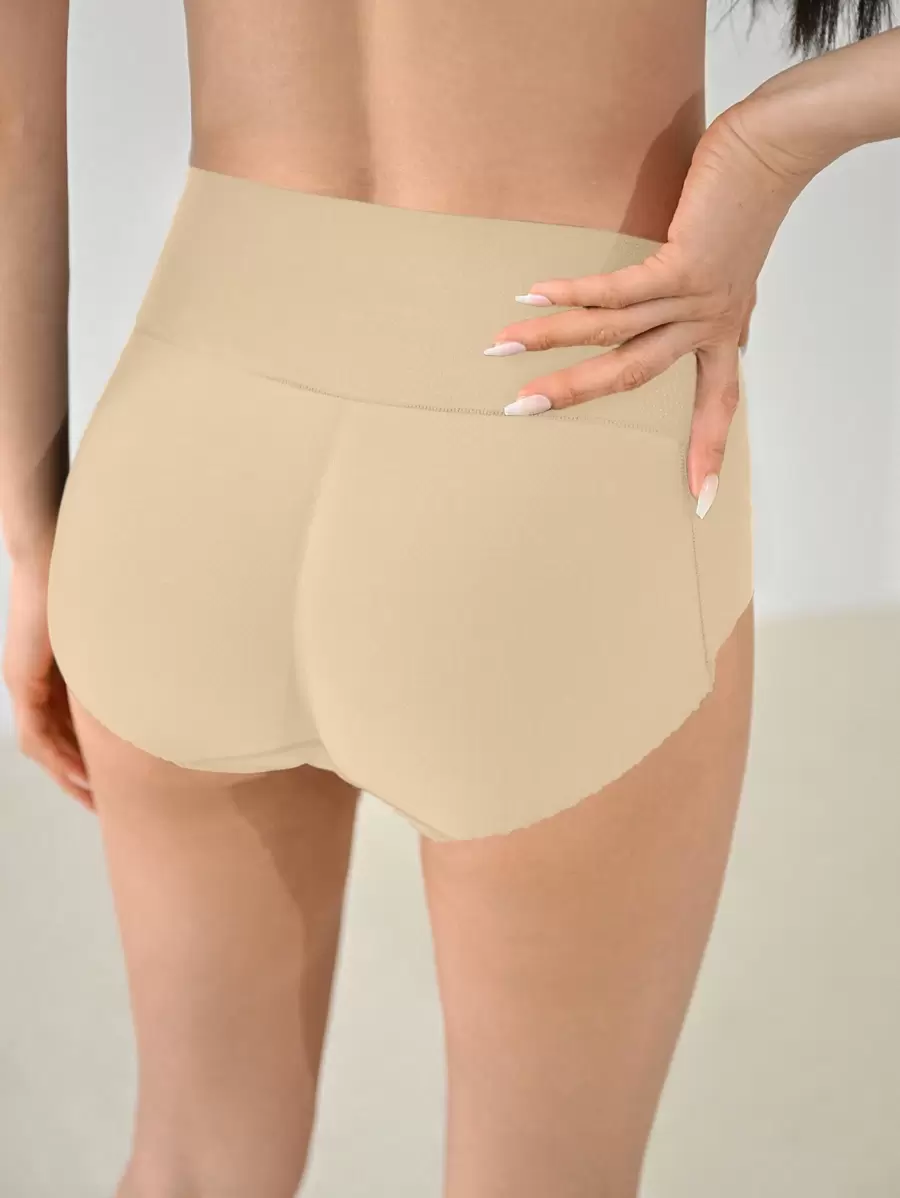 DAZY Solid High Waisted Shapewear Panty - Apricot - View 1