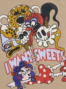 Zhihan Wang Áo thun nữ Hoạt hình Slogan Giải trí - Lạc đà - Xem 4